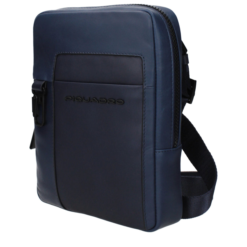 Piquadro Blue Leather Crossbody Bag